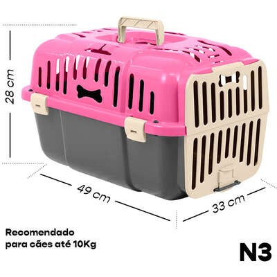 Caixa de Transporte Joy Furacão Pet Rosa para Cães e Gatos