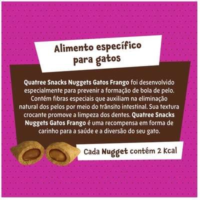 Snack Quatree para Gatos Adultos Sabor Frango Bola de Pelo