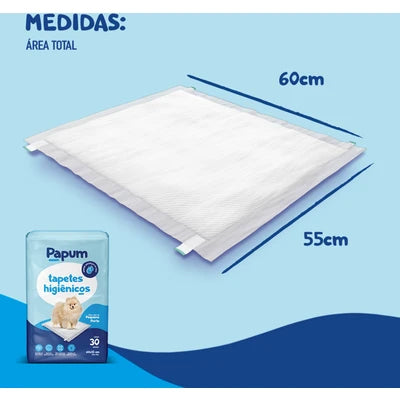 Tapete Higiênico Papum 60x55cm para Cães de Pequeno Porte