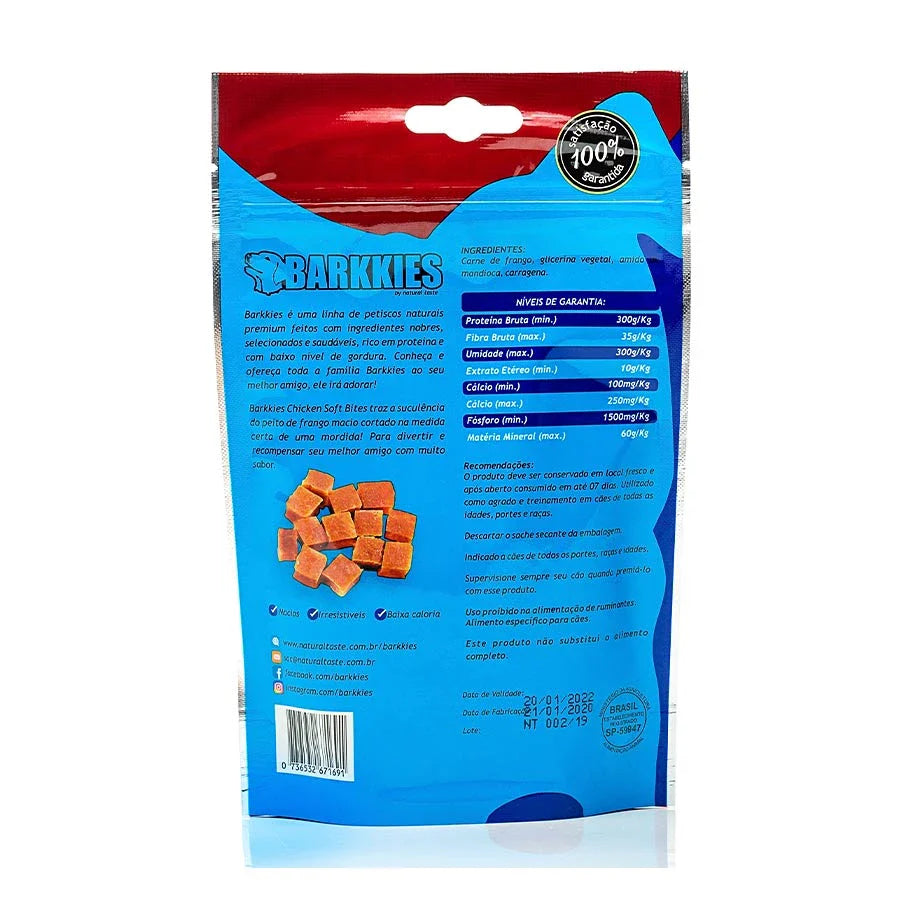 Snack Barkkies Chicken Soft para Cães 100g