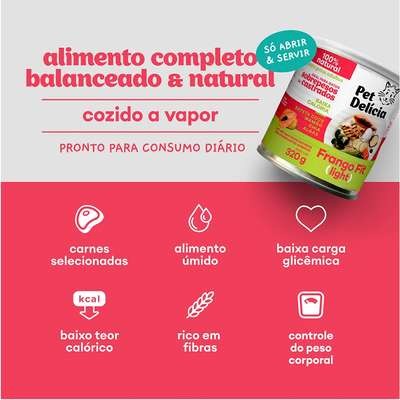 Ração Úmida Pet Delícia Natural Frango Fit Light para Gatos