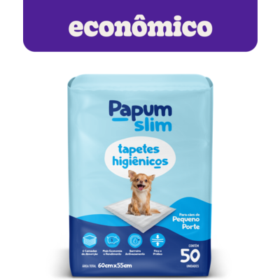 Tapete Higiênico Papum Econômico Slim 60x55cm para Cães de Porte Pequeno