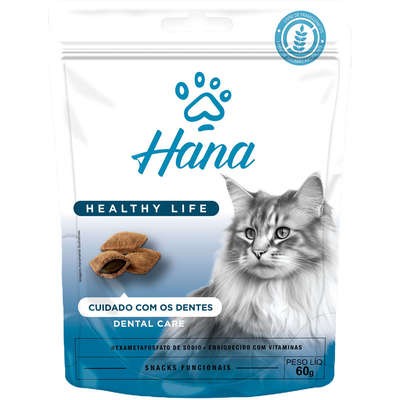 Snack Hana Healthy Life para Gatos Adultos Sabor Fígado Cuidado com os Dentes
